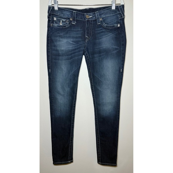 True Religion Women's Sz 30 Skinny Jeans Dark Wash - Picture 3 of 7